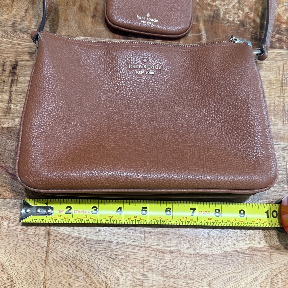 Kate Spade New York Leila Triple Gusset Crossbody Brown Bag - Picture 12 of 14